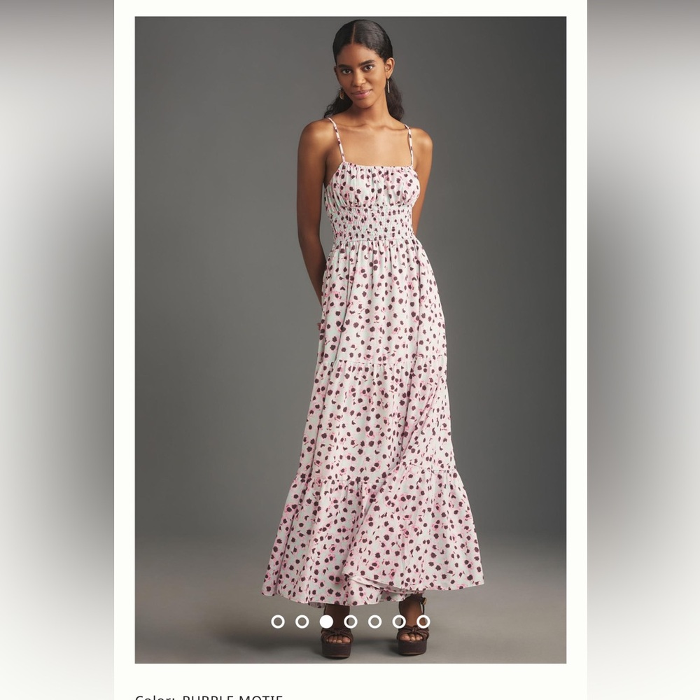 EUC Hutch A-Line maxi dressed in blue/pink, size S. From Anthropologie.